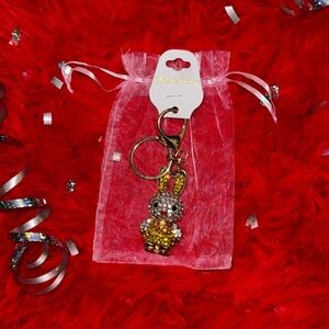 ❌SOLD❌🎁NWT- Yellow Baby Bunny In Overalls Keychain/Bag Charm
